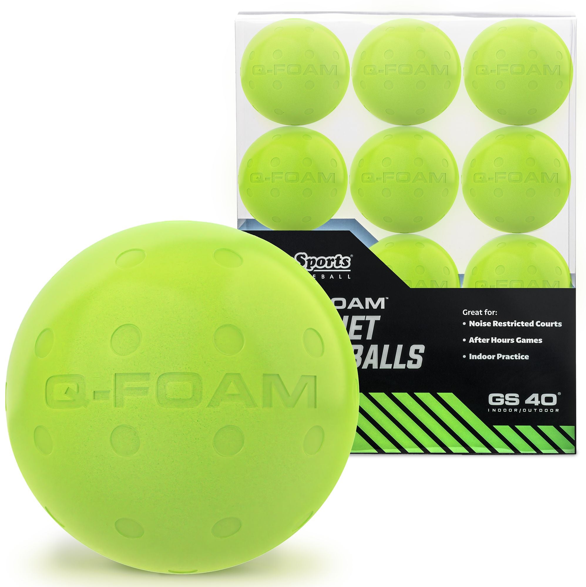 GoSports GS 40 Q-Foam Quiet Pickleballs - 12 Pack