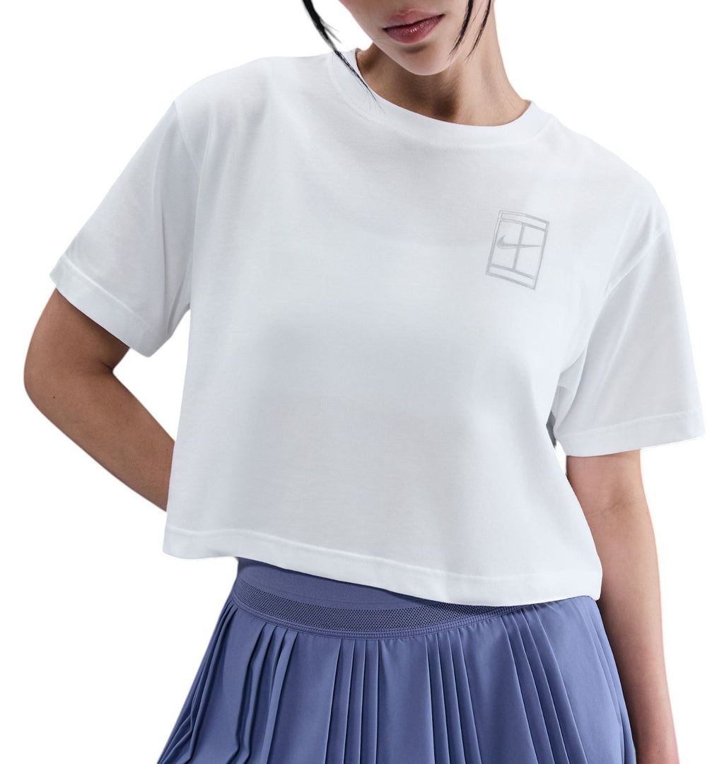 Nike Women's Dri-FIT Slam Short Sleeve Cropped Tennis T-Shirt