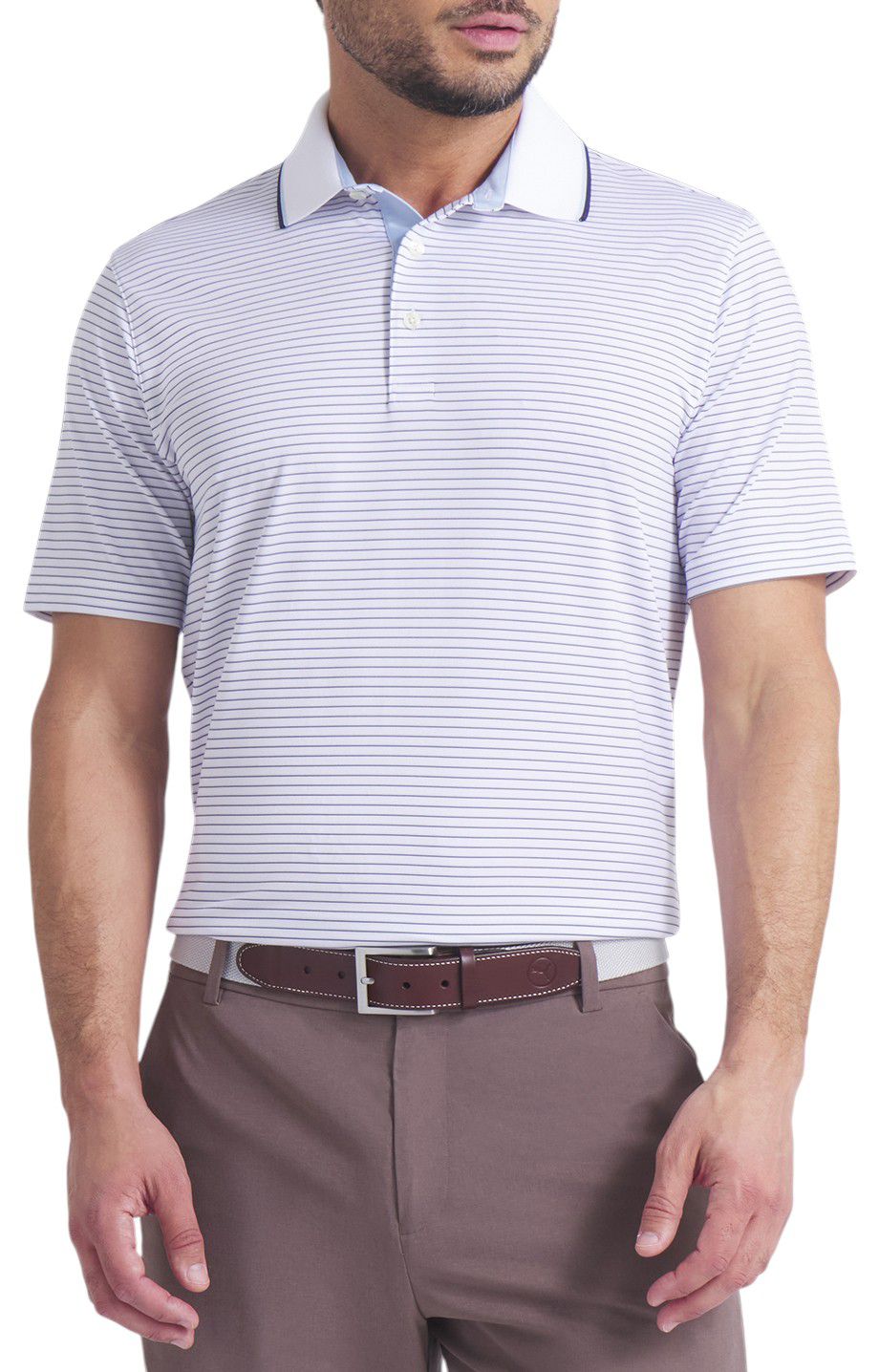 PUMA Men's MATTR Elevated Striped Golf Polo