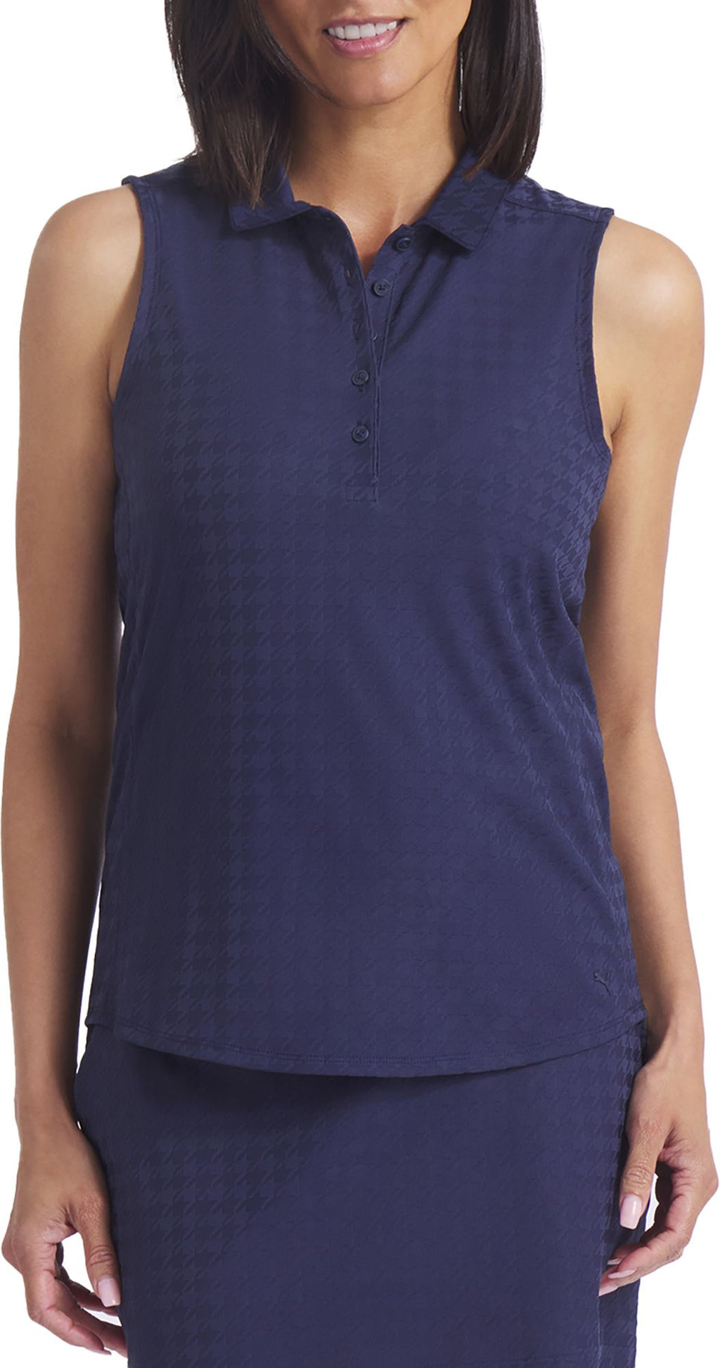 PUMA Women's Houndstooth Sleeveless Golf Polo