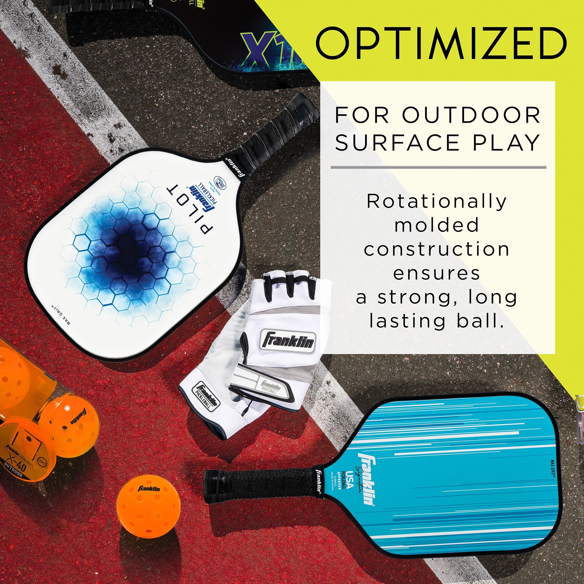 Franklin Pickleball X-40 Outdoor Pickleballs – 3 Pack