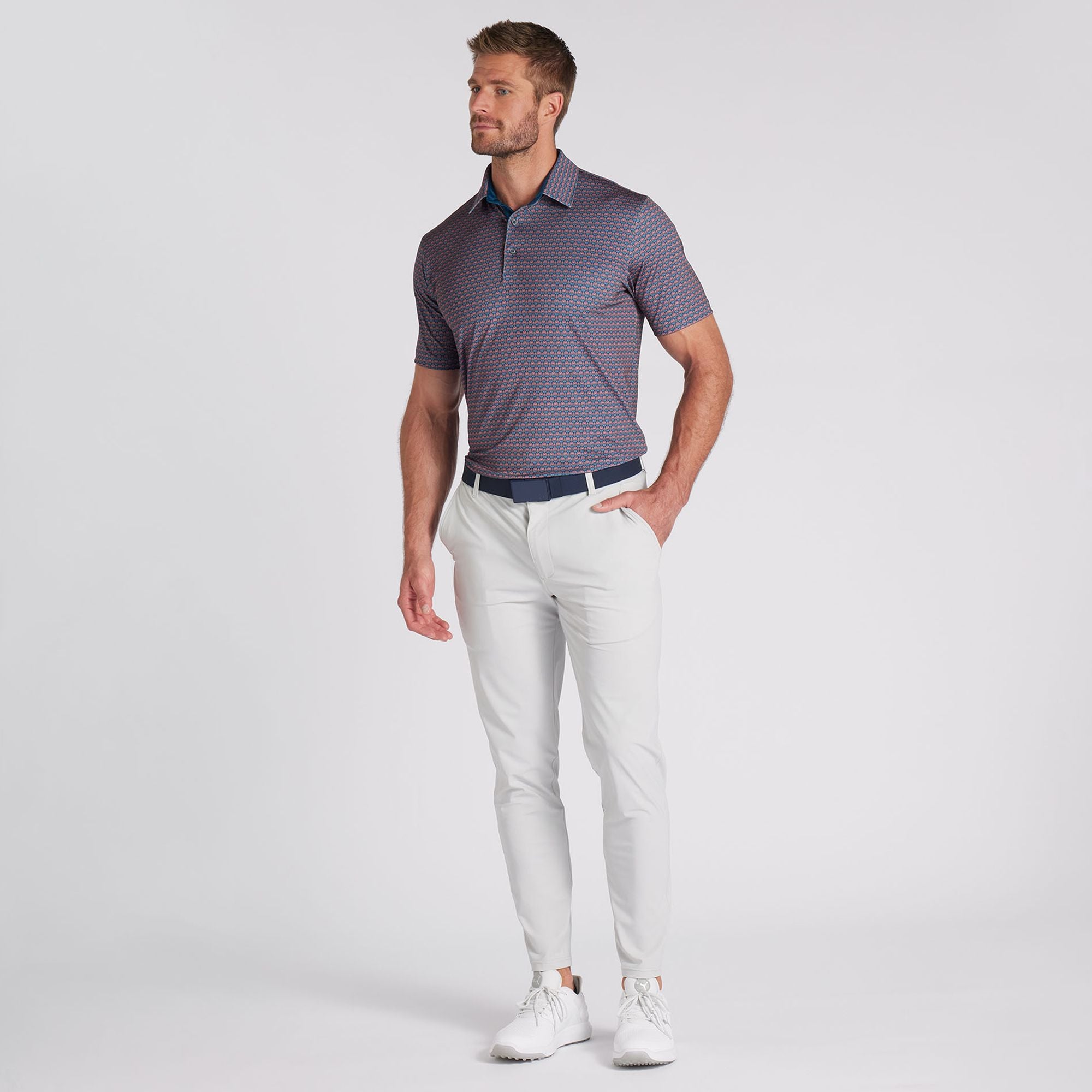 PUMA Men's MATTR Palm Deco Golf Polo