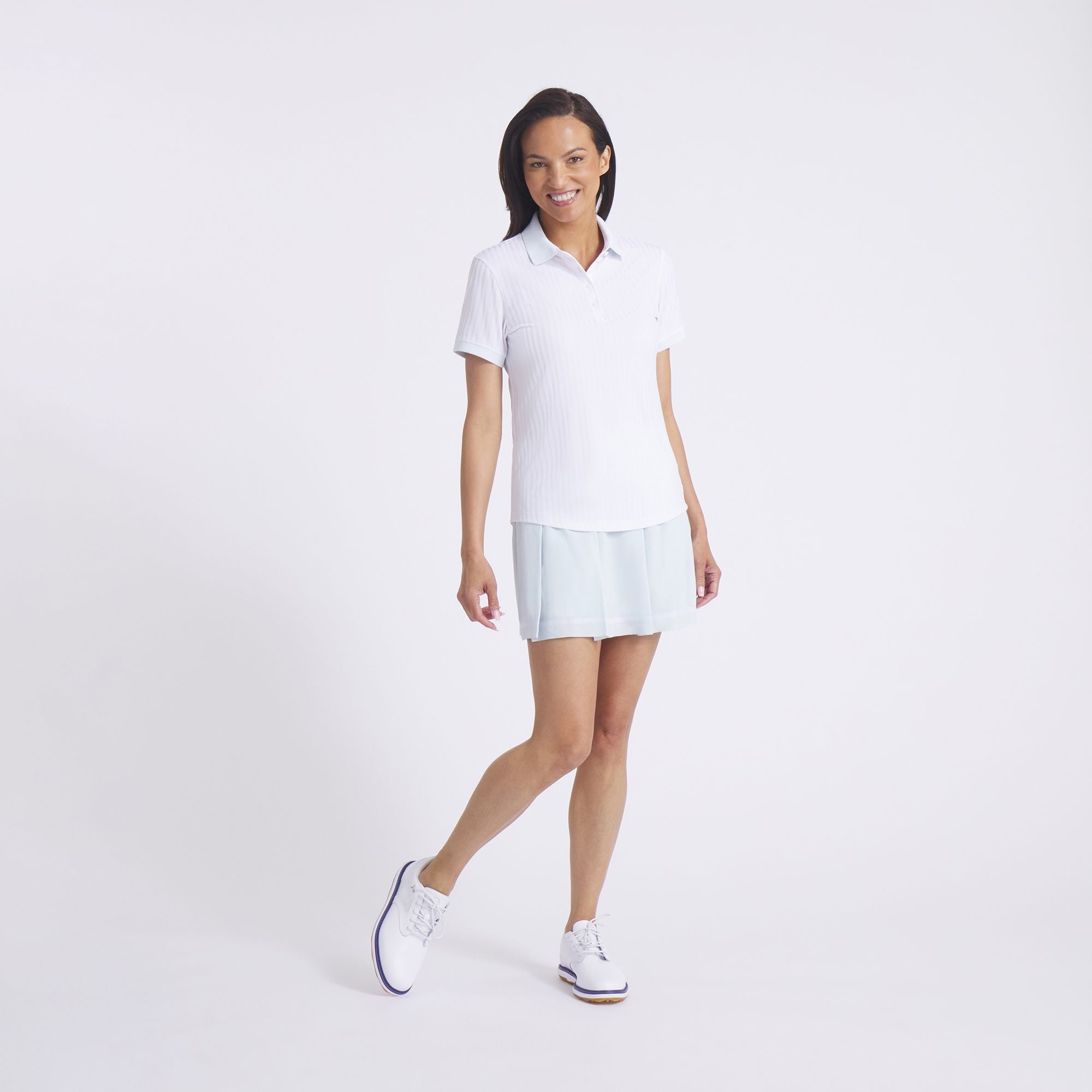 PUMA Women's MATTR Stripe Jacquard Golf Polo