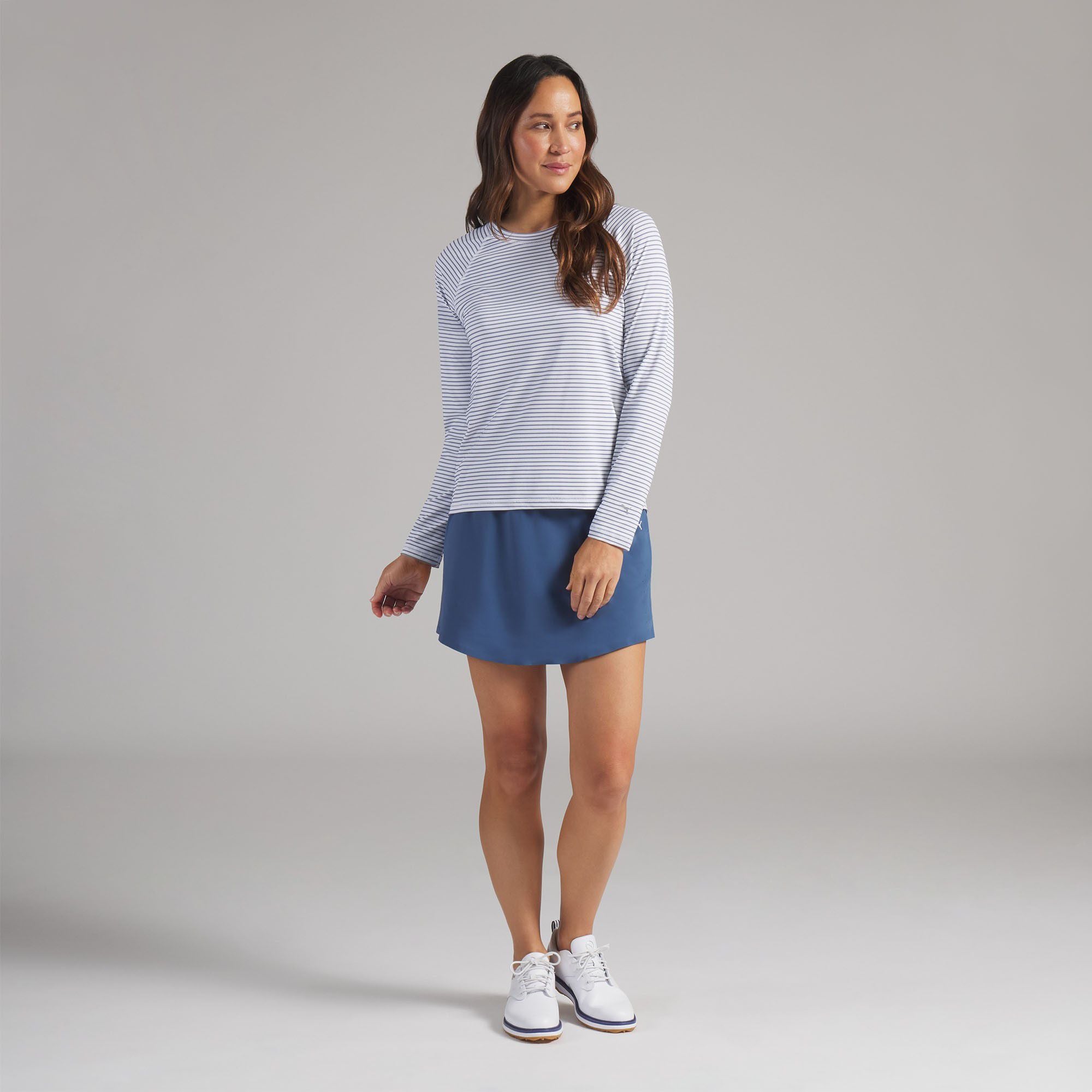 PUMA Women's UV Stripe Crewneck Long Sleeve Golf Shirt