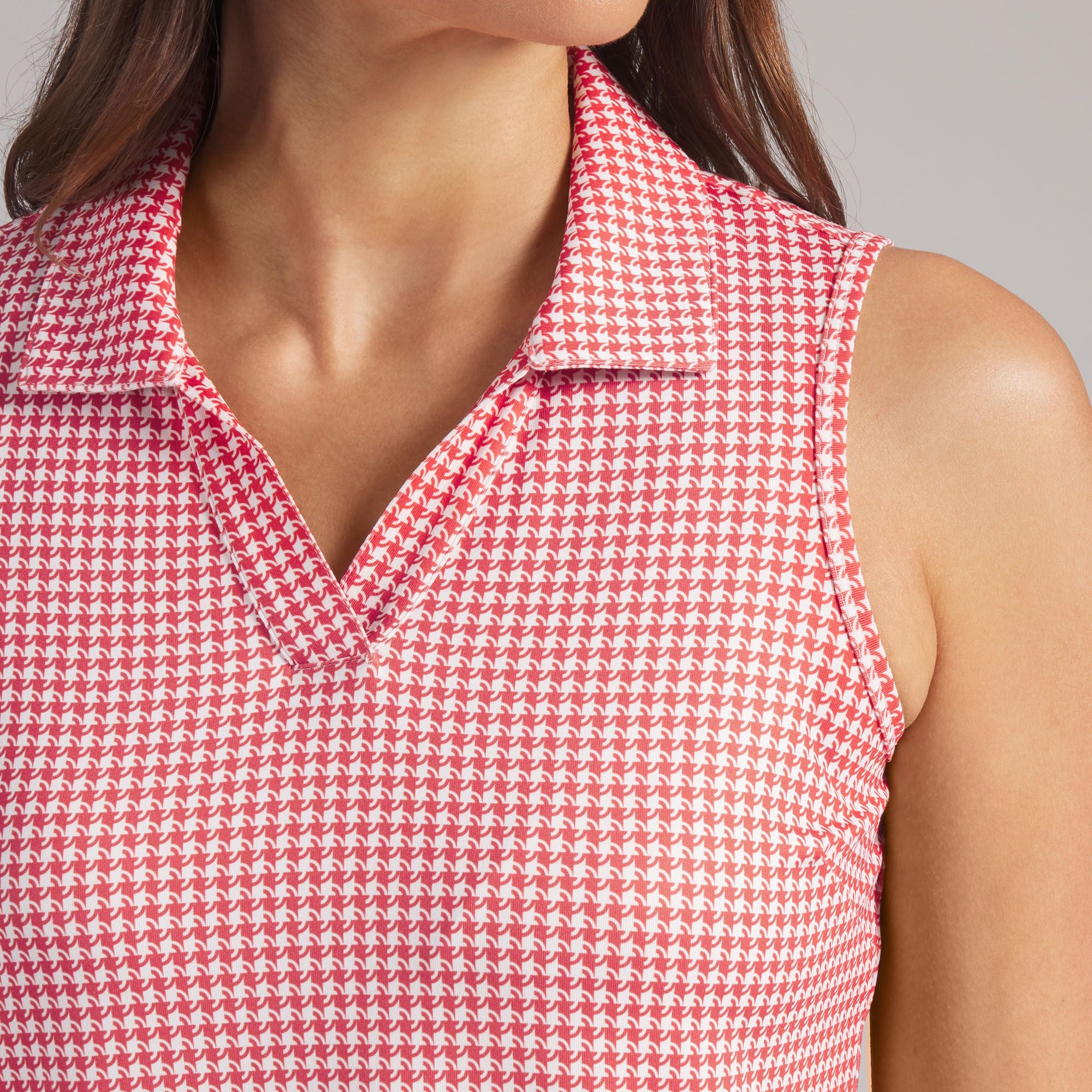 PUMA Women's CLOUDSPUN Mono Check Sleeveless Golf Polo