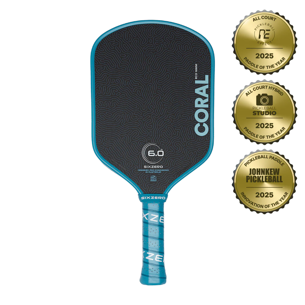 Six Zero Coral 16mm Hybrid Pickleball Paddle