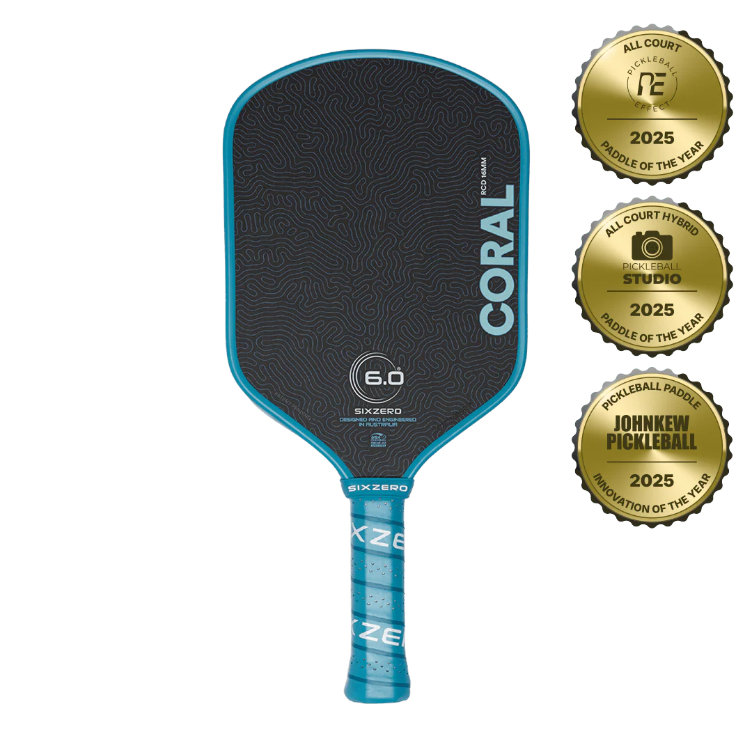 Six Zero Coral 16mm Hybrid Pickleball Paddle
