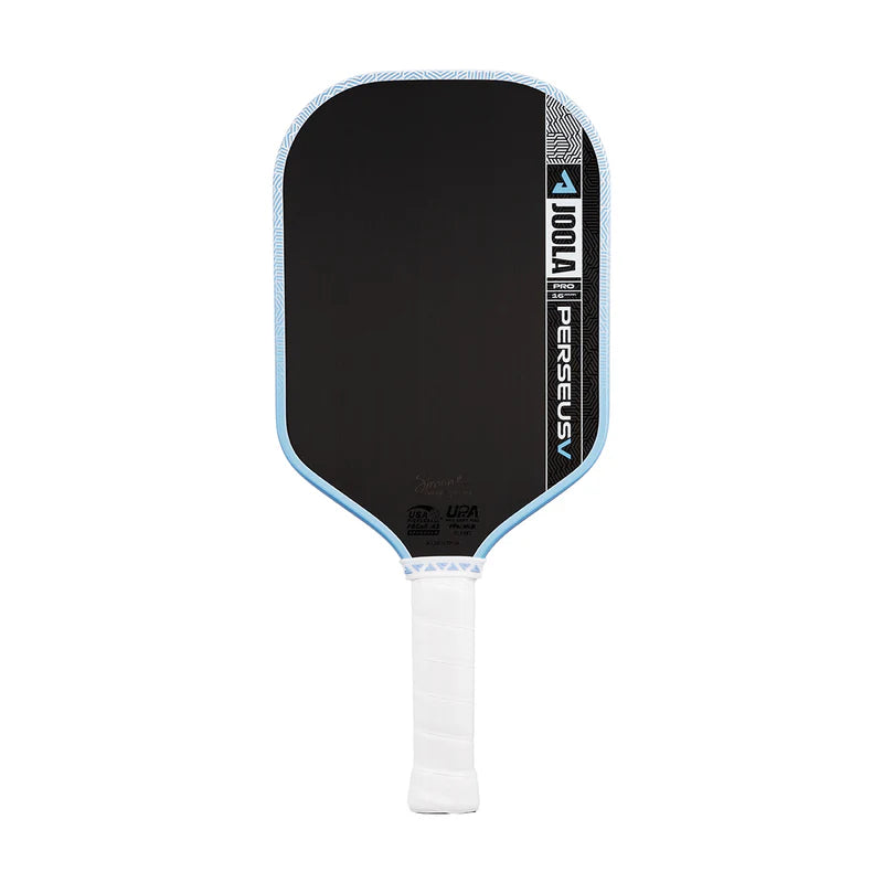 JOOLA Perseus Pro V Ben Johns 16mm pickleball paddle front view – elongated shape with KineticFrame technology and Blaze Red finish