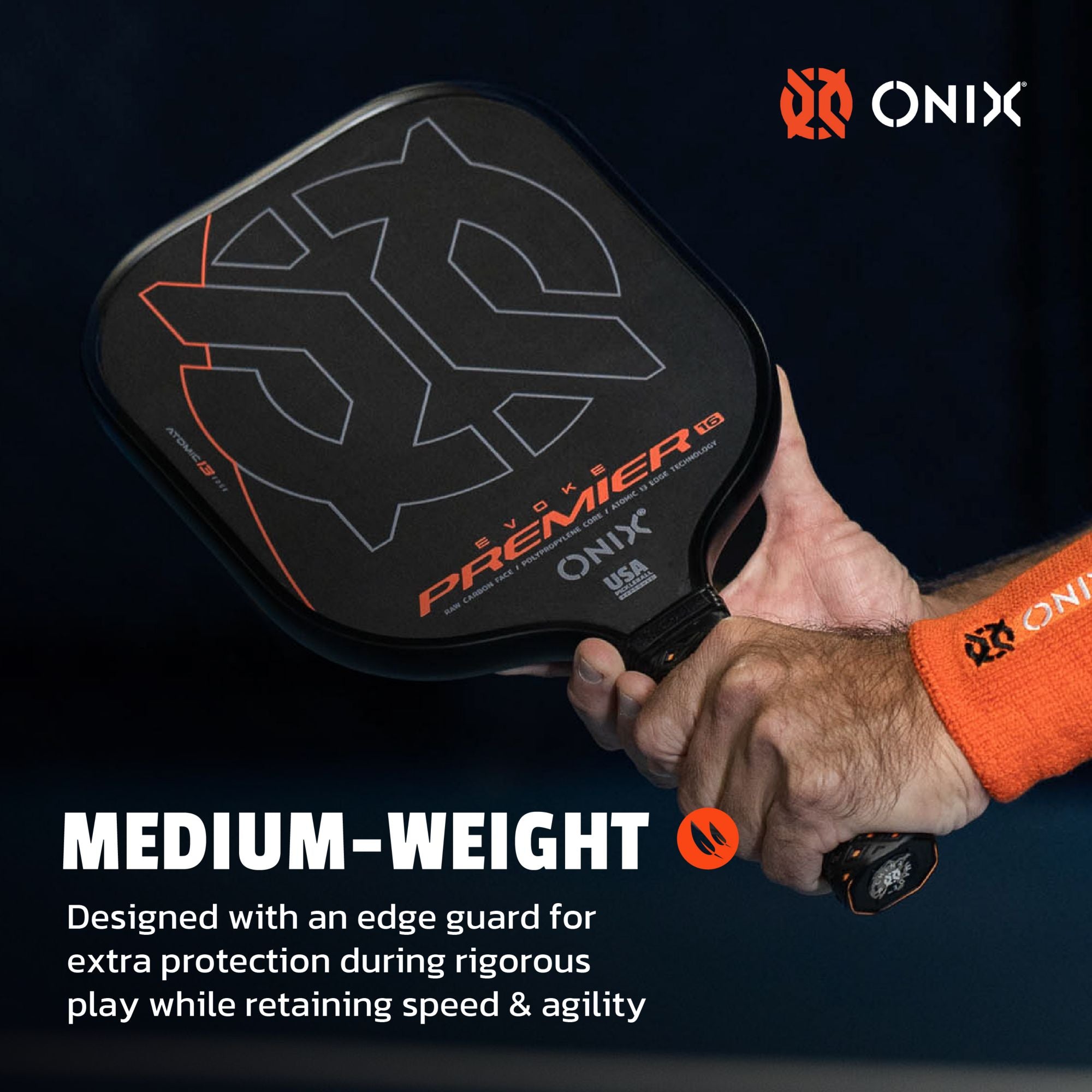 Onix Sports Evoke Premier Raw Carbon 12 mm Pickleball Paddle