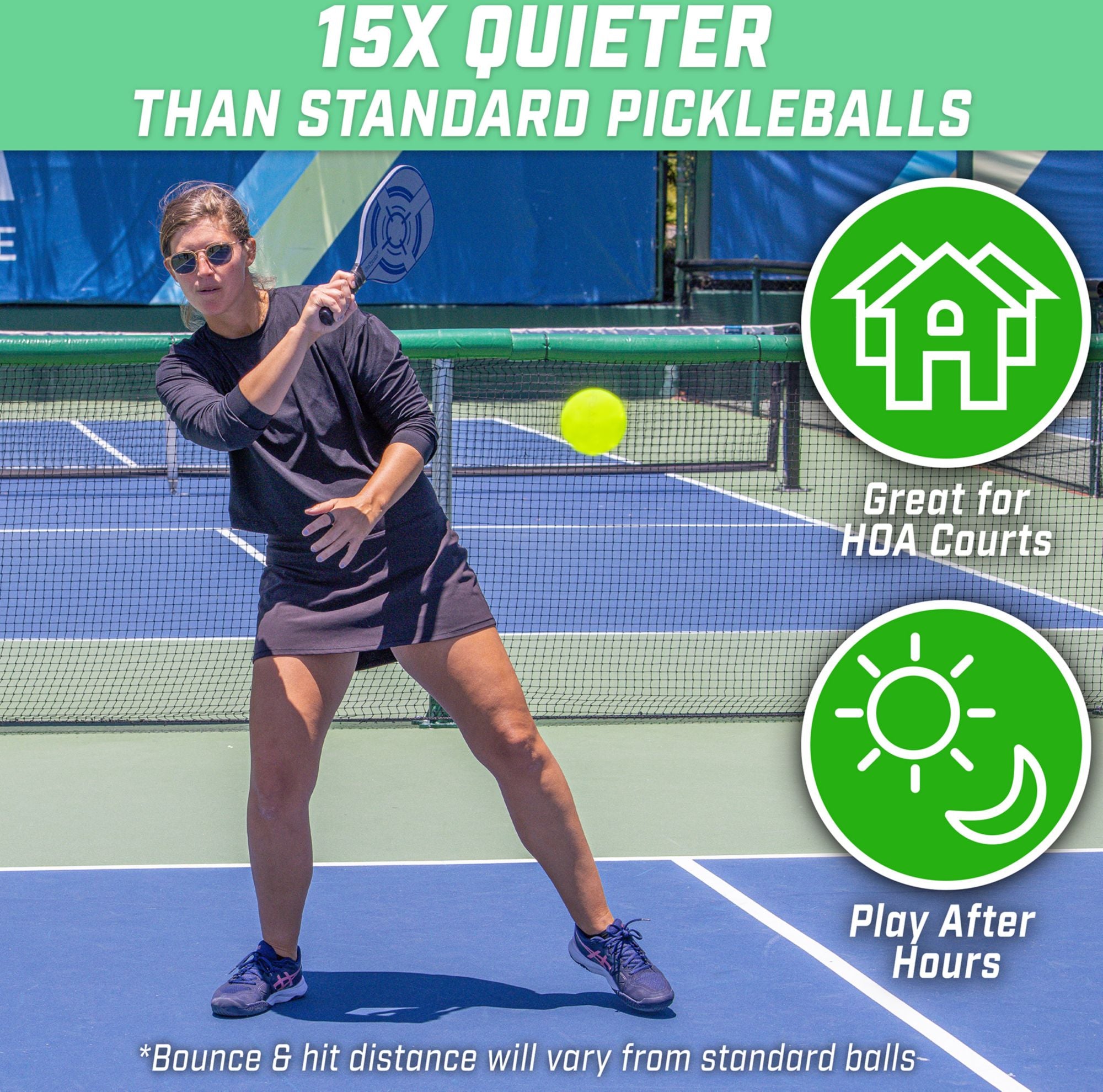 GoSports GS 40 Q-Foam Quiet Pickleballs - 12 Pack