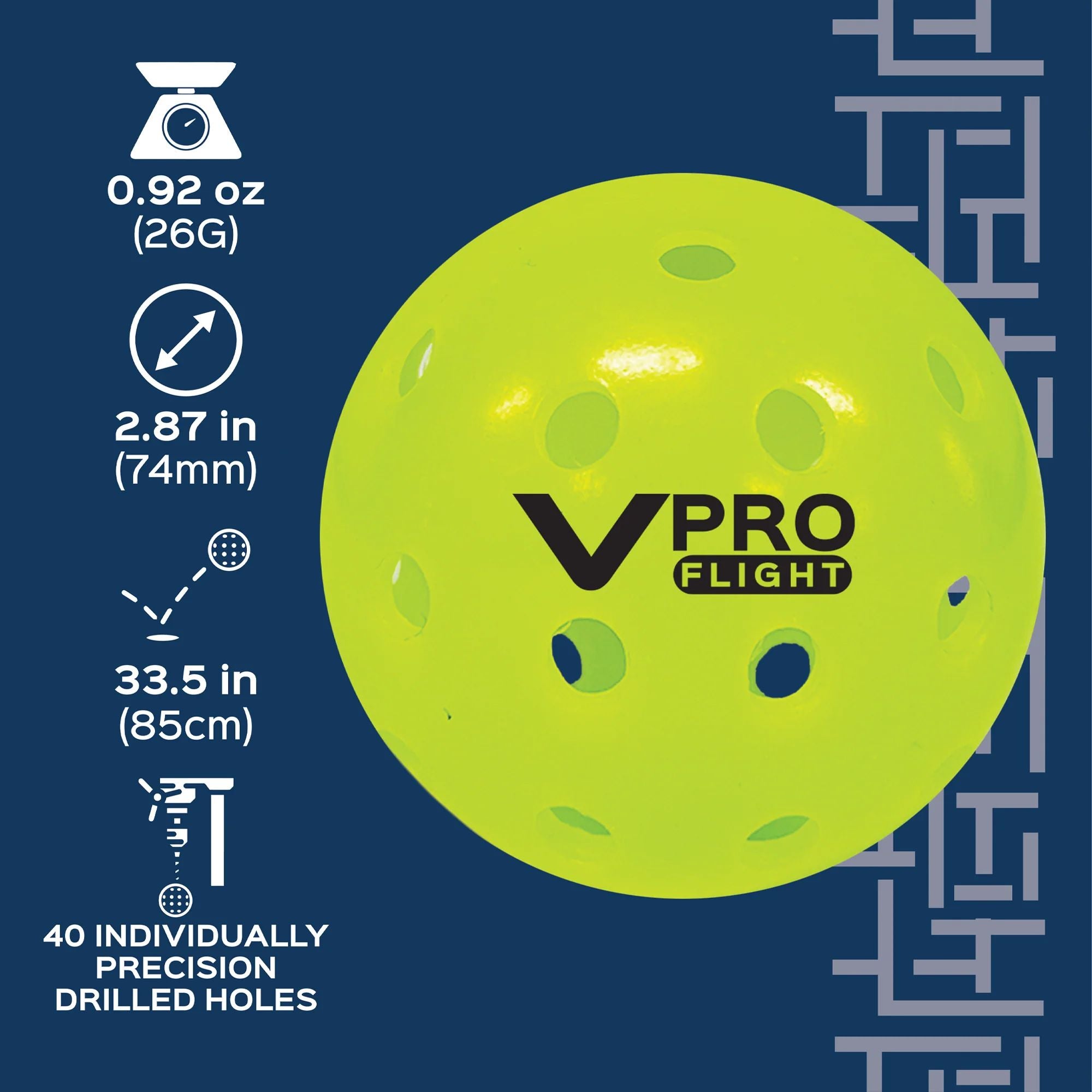 Vulcan VPRO FLIGHT Outdoor Pickleball - 3 Pack