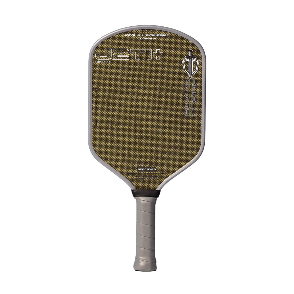 Close-up of titanium-look surface on Honolulu J2TI+ pickleball paddle – enhanced spin and dwell time detail