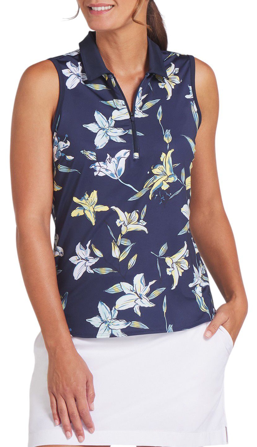 PUMA Women's Sleeveless MATTR Lily Floral Golf Polo