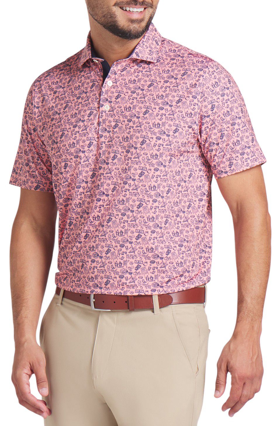 PUMA Men's MATTR Peach Stand Golf Polo