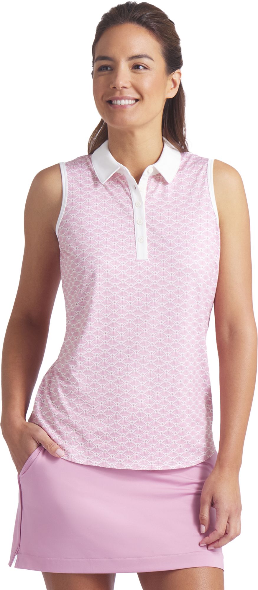 PUMA Women's CLOUDSPUN Scallop Sleeveless Golf Polo