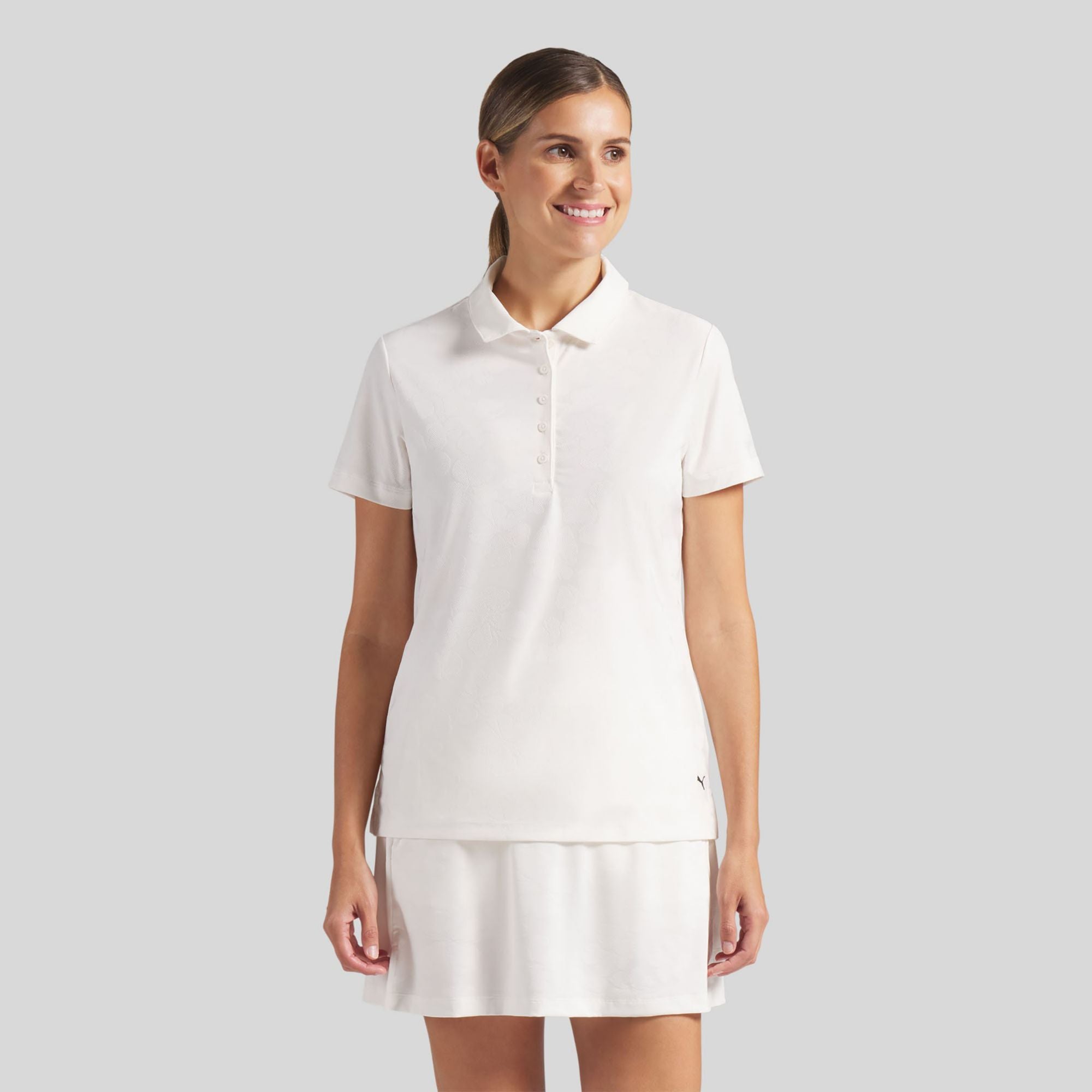PUMA Women's Floral Lace Jacquard Golf Polo