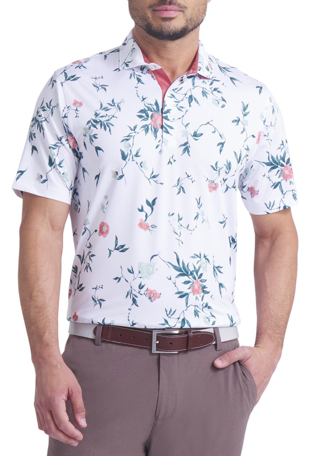 PUMA Men's MATTR Water Floral Golf Polo