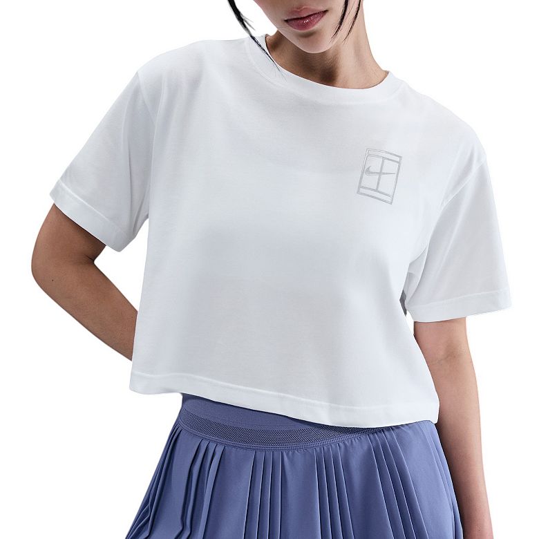 Nike Women's Dri-FIT Slam Short Sleeve Cropped Tennis T-Shirt